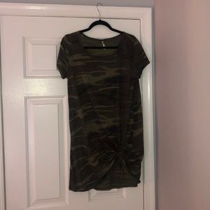 camo printed, t-shirt dress